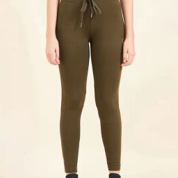 Sweet Dreams Olive Green Cotton Sports Tights-image-39