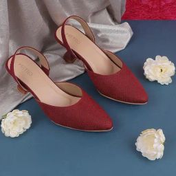 Metro Women's Red Sling Back Stilettos-image-36