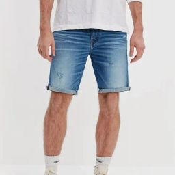 American Eagle Blue Regular Fit Denim Shorts-image-31