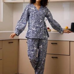 SAY Blue Printed Pyjamas Set-picture-16