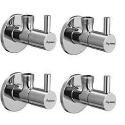 Aquieen Flora Brass Silver Angle Stop Valve Pack of 4 Piece-image-38