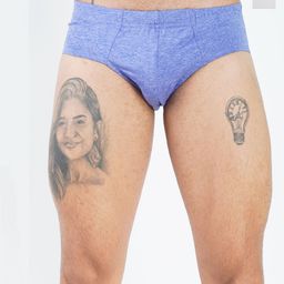GOTO Pack Of 3 Basic Briefs lycra inner elastic Blue L Grey R Blue-picture-13