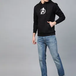 Dogman Men Avenger Printed Monochrome Hooded Anti Odour Sweatshirt-picture-0