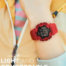 CARLINGTON Unisex Kids Printed Dial & Straps Digital Multi Function Watch Junior 9121 Red image 3