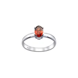 GenZcomplex Silver-Plated Brass Garnet Finger Ring-image-93