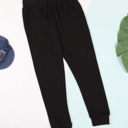 Zion Boys Full Length Solid Track Pants-Black-image-91