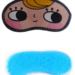 Jenna Yellow Hair Happy Printed Sleeping Eye Mask With Cooling Gel - Multicolour-image-49