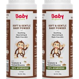 BabyOrgano Natural Ayurvedic Baby Powder Prevents Diaper Rash 100 g- Pack 2-image-13