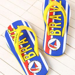 Pine Kids Slip On Flip Flops Brave Print - Blue & Yellow-picture-32