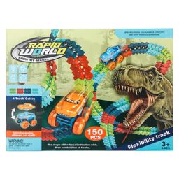 Fiddlerz Kids Race Car with Flexible Bendable Track Glow in The Dark Race Track & Car Toys with LED Light Up Race Track for Children - 150 Pieces-20