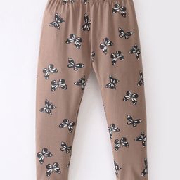 OLLYPOP Sinker Full Length Butterfly Print Legging - Cappuccino Brown-image-60