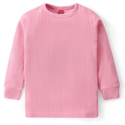 Babyhug Full Sleeves Solid Color Pullover Thermal Vest - Pink-image-75