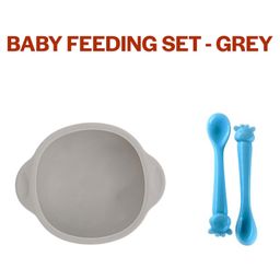 B4BRAIN Silicon Bowl and Spoon Dinner Set - grey-picture-25