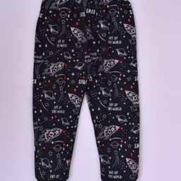 Kiwi Cotton Knit Space Theme Printed Track Pant - Black-image-85
