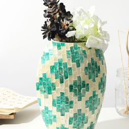 HABEREINDIA Flower vase | Flower Pot for Living Room | vase for Living Room - Medium - Blue-16