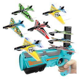 Lattice Airplane Launcher Toy Catapult aircrafts Gun with 4 Foam aircrafts, Shooting Games Outdoor Sport Activity Birthday Gifts Party Gifts for Kids Toddlers Green-48