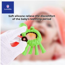 Luvlittle Silicone Combo Of Giraffe Shape & Rattle Handle Teethers - Green image 4