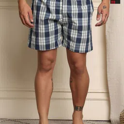 Mast & Harbour Pack Of 2 Checked Super Pure Combed Mercerized Cotton Boxers - BOXCOM2-S-image-47
