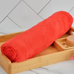 Aura Red Microfiber 400 GSM Absorbent Ultra Soft Anti-Fade Bath Towels-52