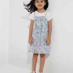 HOP Kids by Westside Multicolour Floral Cotton Pinafore and T-Shirt Set-image-20