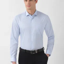 Peter England Sky Slim Fit Texture Shirt-picture-34