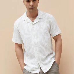 Code By Lifestyle White Cotton Regular Fit Printed Shirt-image-95