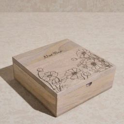 Westside Home Beige Floral Etched Wooden Nut Box-13