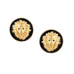 House of Pataudi Men Gold-Plated Lion Shape Cufflinks-image-27