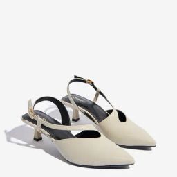LUNA BLU by Westside Ivory Asymmetrical Slingback Mules-image-57