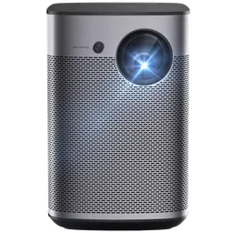 XGIMI Halo 1080p Smart Projector (DLP, 800 ANSI Lumens, Android TV 9.0 + Harman/Kardon Speakers + Indoor/Outdoor Smart Portable Projector with Google Assistant, White and Aluminium)-0