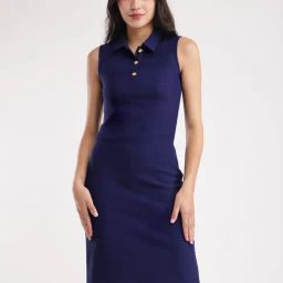 Fablestreet Navy Relaxed Fit Bodycon Dress-image-8