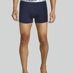 Puma Blue Cotton Regular Fit Trunks-picture-31