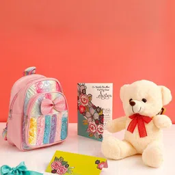 Archies Set of 3 Rainbow Sequins Bag with White Teddy and Greeting Card-image-13