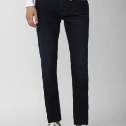 Peter England Navy Cotton Slim Fit Jeans-picture-12