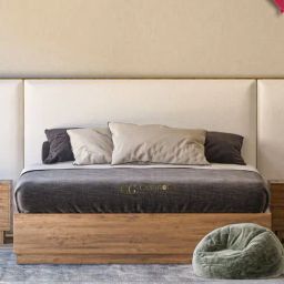 Casagold Riverdale Natural Wood Winged with Hydraulic Storage Queen Bed-46