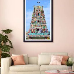 999store Blue Temple Printed Canvas Painting-image-27