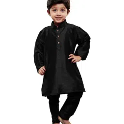 VASTRAMAY Kids Black Kurta Set-image-83