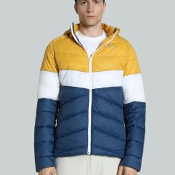 Puma Intense Blue Slim Fit Colourblock Puffer Jacket-15