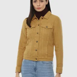 Van Heusen Mustard Regular Fit Jacket-image-5