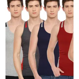 Dollar Bigboss Multicolor Sleeveless Vests (Pack of 5)-image-58