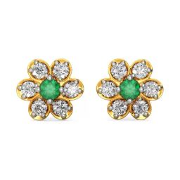 Joyalukkas 18k Yellow Gold & Diamond Stud Earrings for Girls-picture-14
