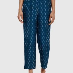 Fabindia Blue Cotton Printed Pant-image-90