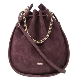 Tohl Maroon Solid Medium Sling Handbag-20