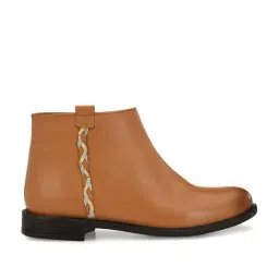 Delize Tan Casual Booties-image-7