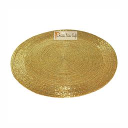 PRISHA INDIA CRAFT Beige Beaded Glass Round Table Placemats-16