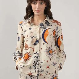 Vero Moda Off White Printed Shirt-image-84