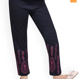 BAESD Girls Pack Of 2 Floral Printed Cotton Mid-Rise Lounge Pants-picture-23