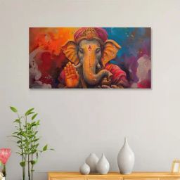 Nestroots Brown Canvas Majestic Horse Galloping Through Dust Wall Painting - Gold Floating Frame-16