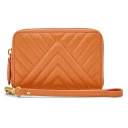 Miraggio Nora Orange Quilted Medium Zip Around Wallet-39