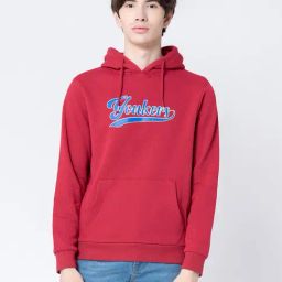 Red Tape Cherry Red Regular Fit Graphic Print Hooded Sweatshirt-image-78